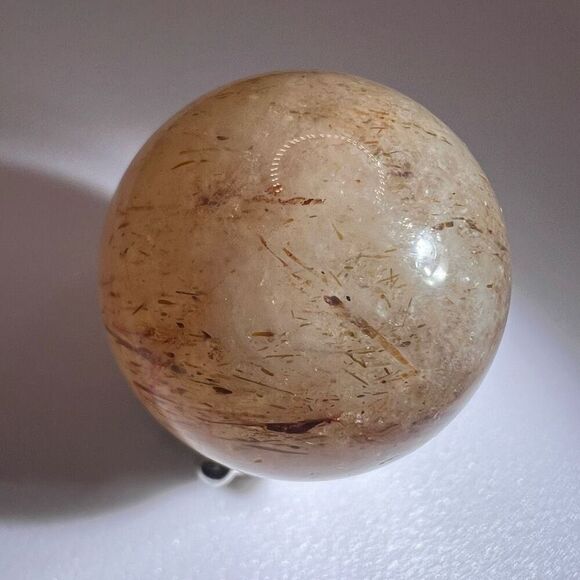 Golden Rutilated Quartz Marble Sphere (#9) - Picture 5 of 10